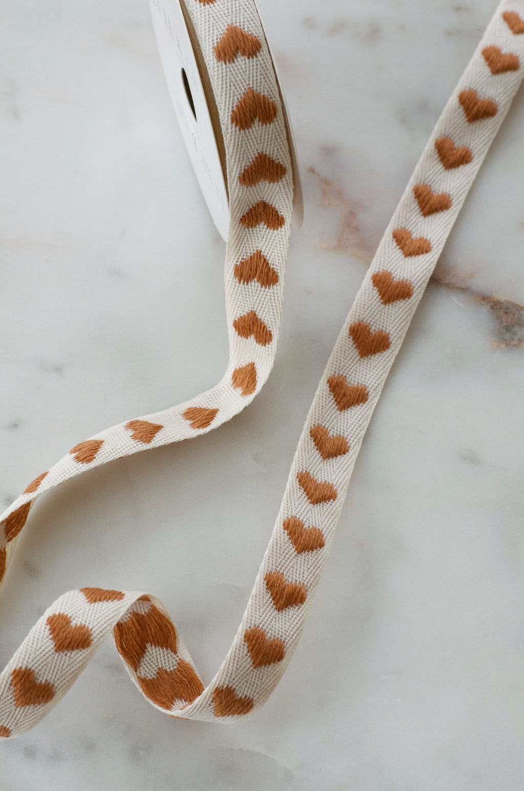 Brown Hearts Ribbon