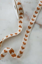 Brown Hearts Ribbon