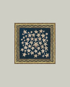 Americana Stars Framed Vintage Art - 9" x 9"