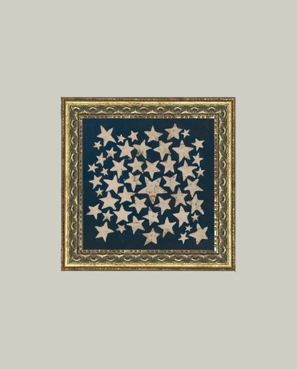 Americana Stars Framed Vintage Art - 9" x 9"