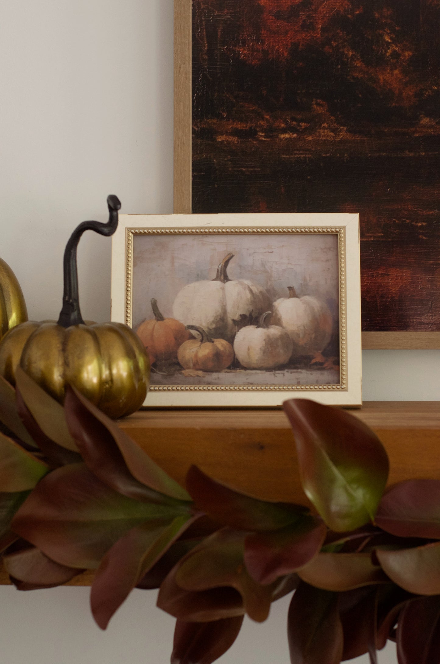 Vintage Pumpkins Framed Art - 9" x 7"