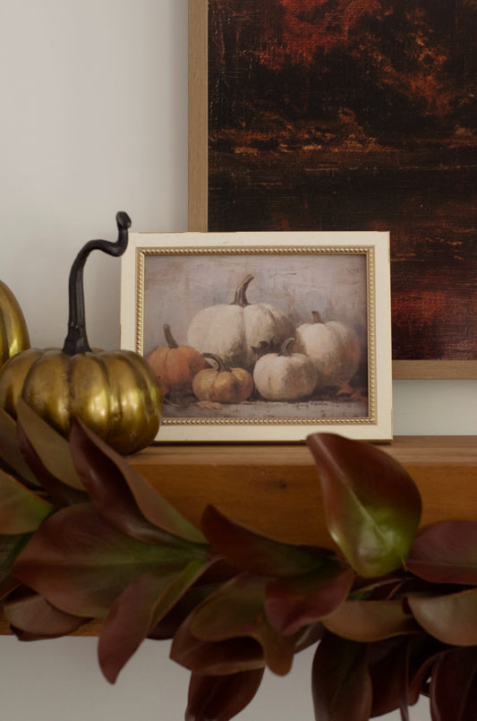 Vintage Pumpkins Framed Art - 9" x 7"