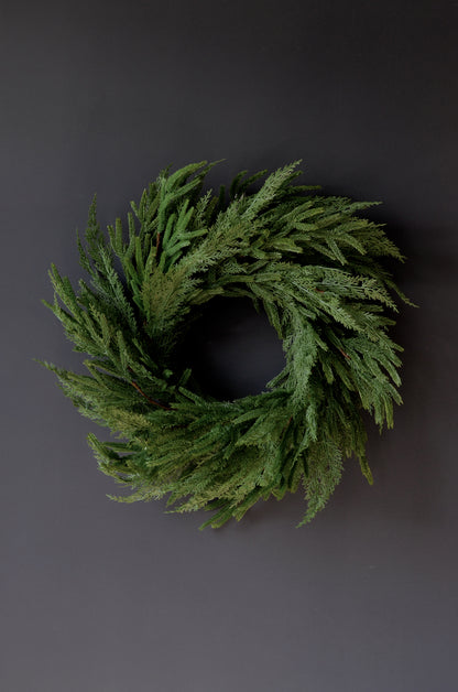 24” Mixed Greenery Wreath