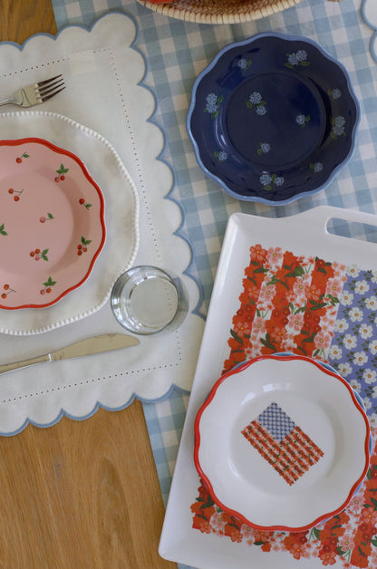 Americana Melamine Serving Platter with Handles