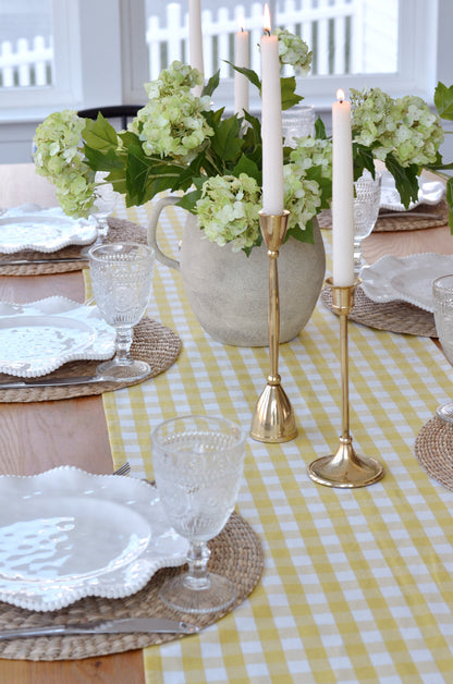 Yellow Gingham Table Runner