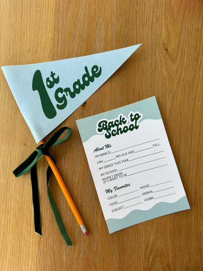 Back to School Grade Flags and Keepsake Questionnaire (Print at Home)