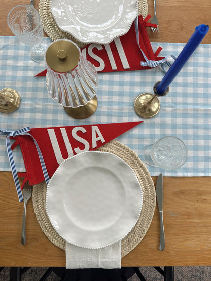 Blue Gingham Table Runner