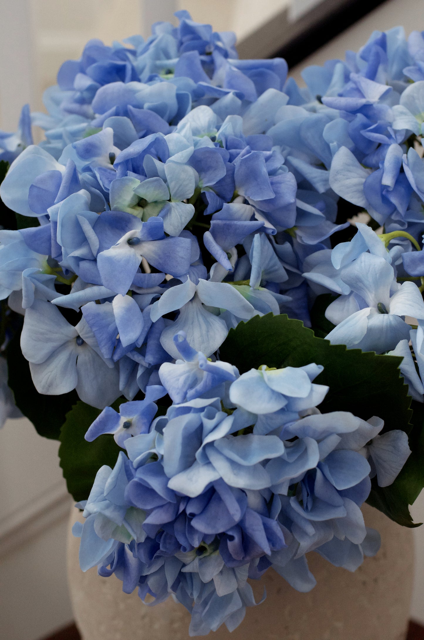 Real Touch Faux Blue Hydrangea Stem 19” (Set of 3 or 6)