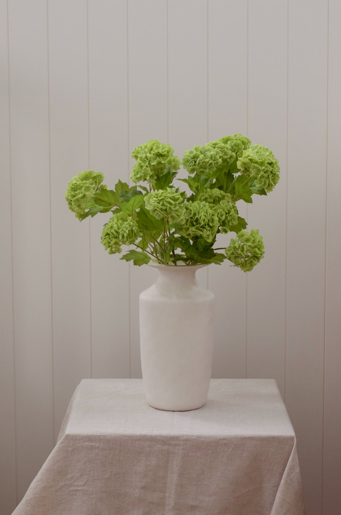 Real Touch Limelight Snowball Viburnum Hydrangea Stems 27” (Set of 3)