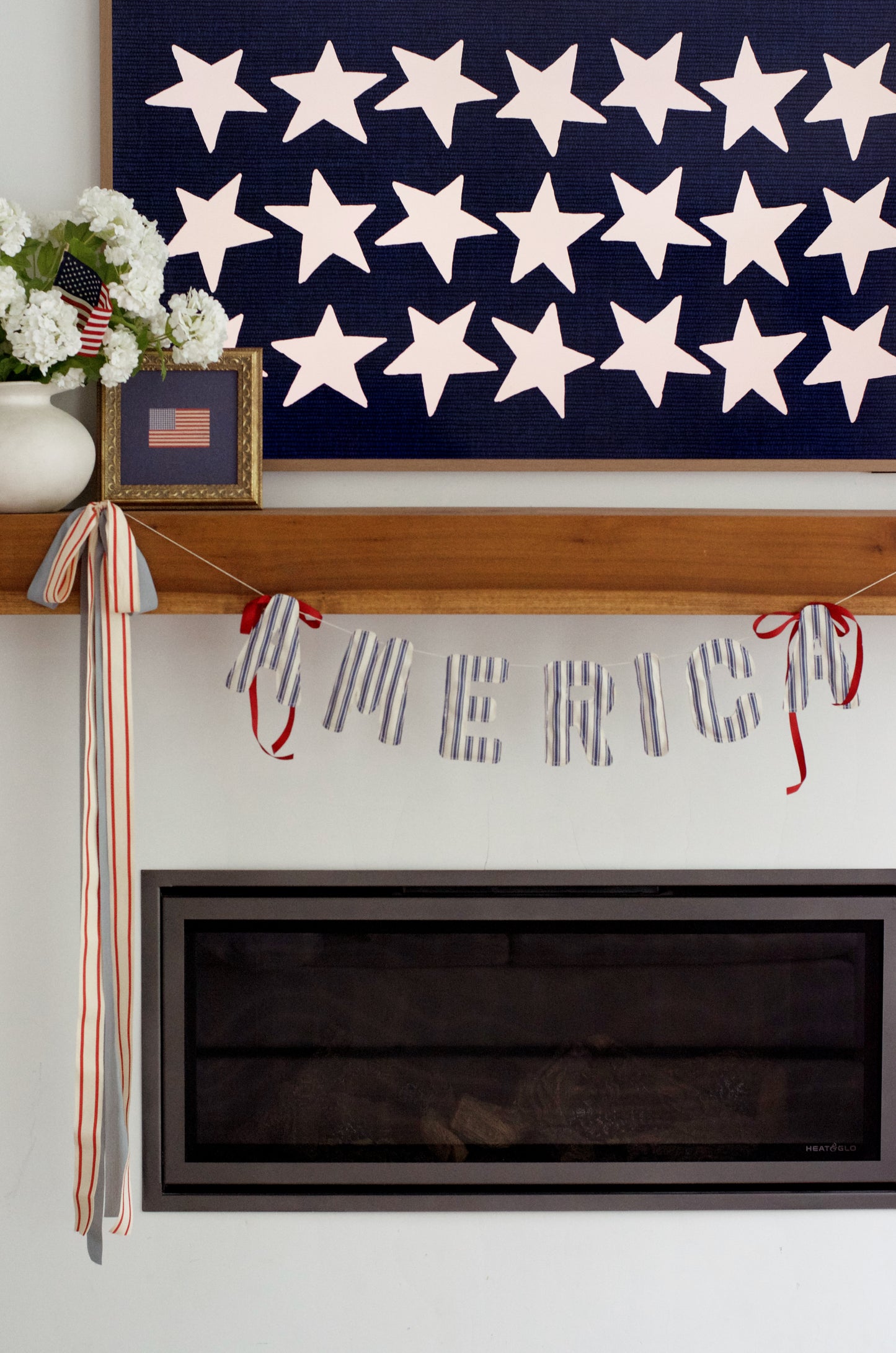America Ticking Stripe Garland