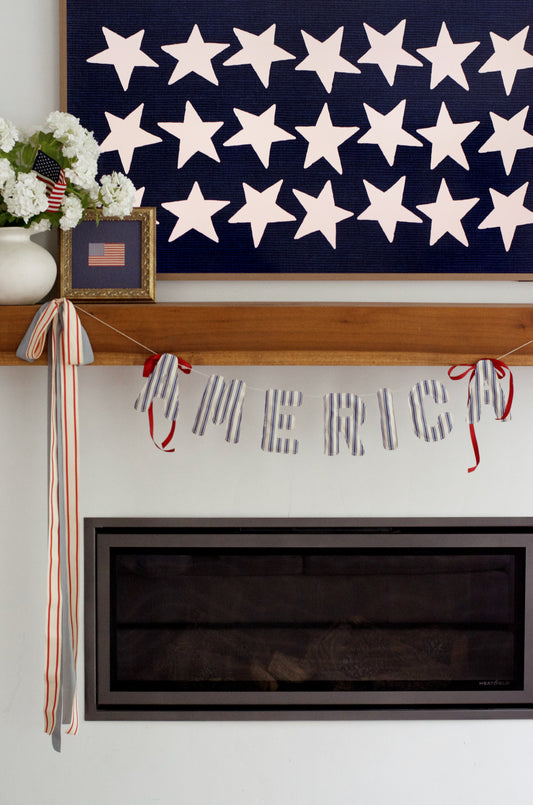 America Ticking Stripe Garland