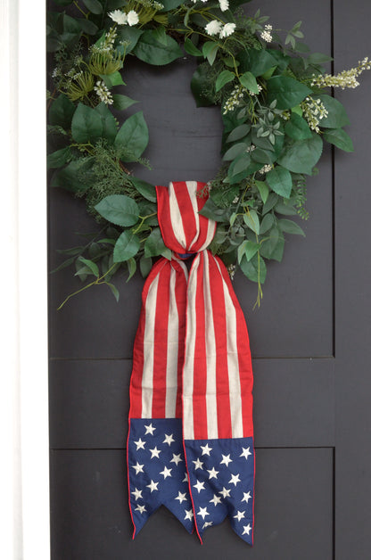 Stars & Stripes Patriotic Wreath Sash