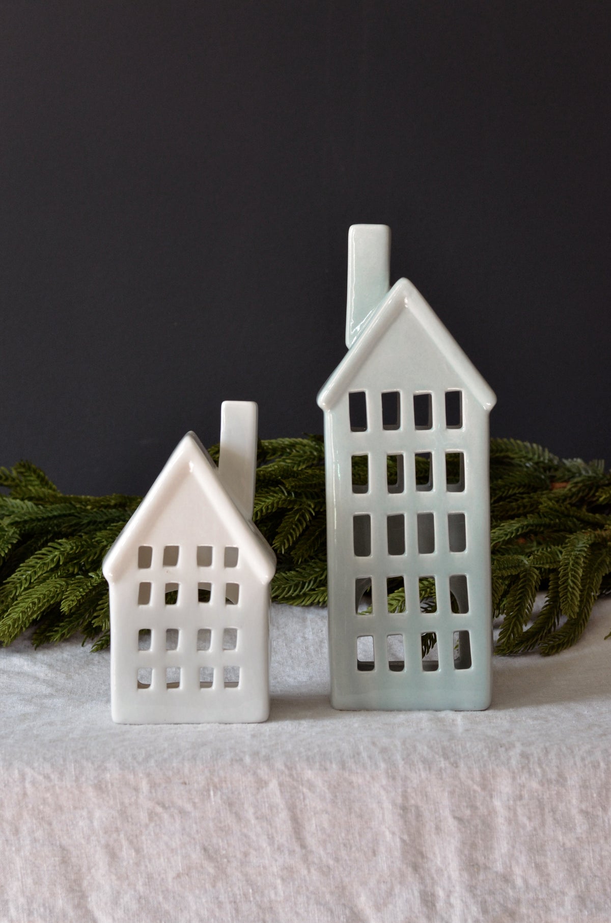 Winter Village Candle holder Set