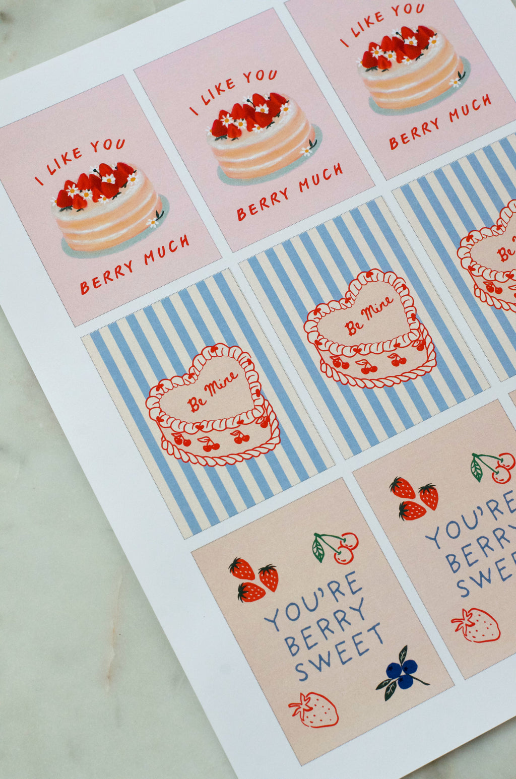 Berry Valentine Printable Tags