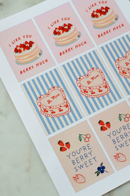 Berry Valentine Printable Tags