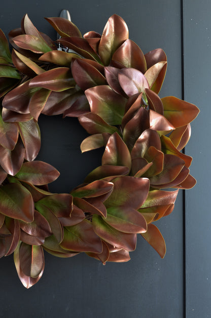 Fall Magnolia Leaf Wreath - 26"