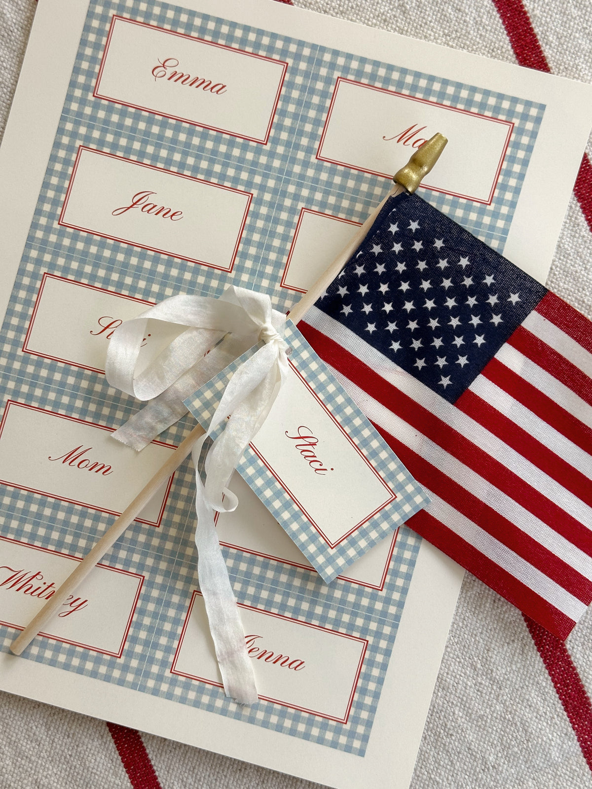 Gingham Namecard (Printable Template)