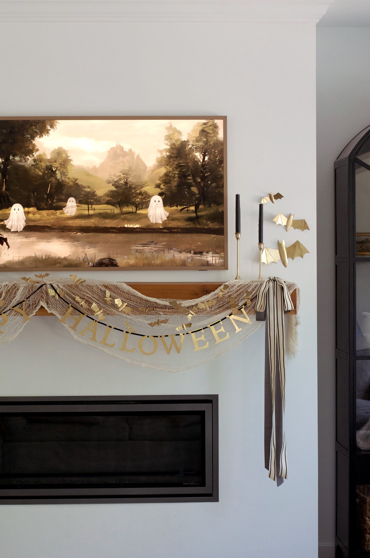 Gold Metal Happy Halloween Garland