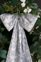 Large Toile Blue Bow
