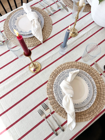 Red Stripe Tablecloth