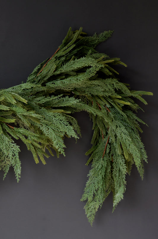 Real Touch Mixed Greenery Garland - Norfolk Pine & Cypress