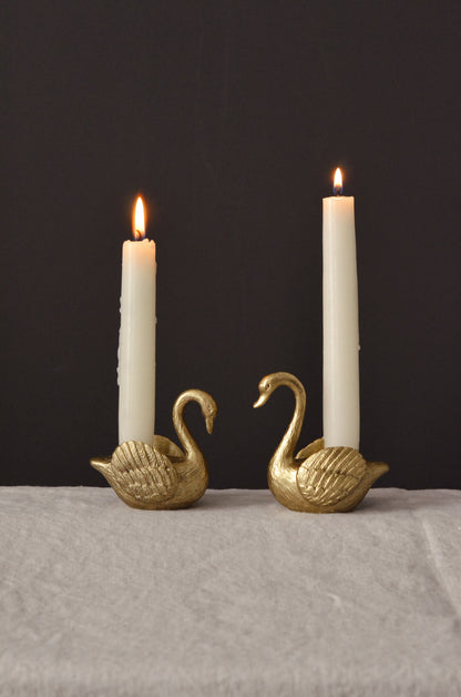 Swan Taper Holder Pair