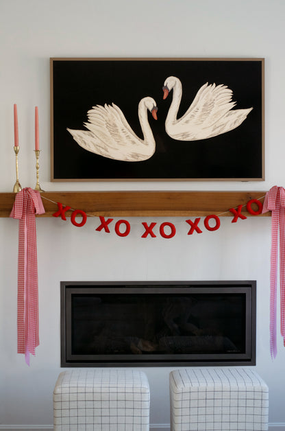 XOXO Felt Garland - Red