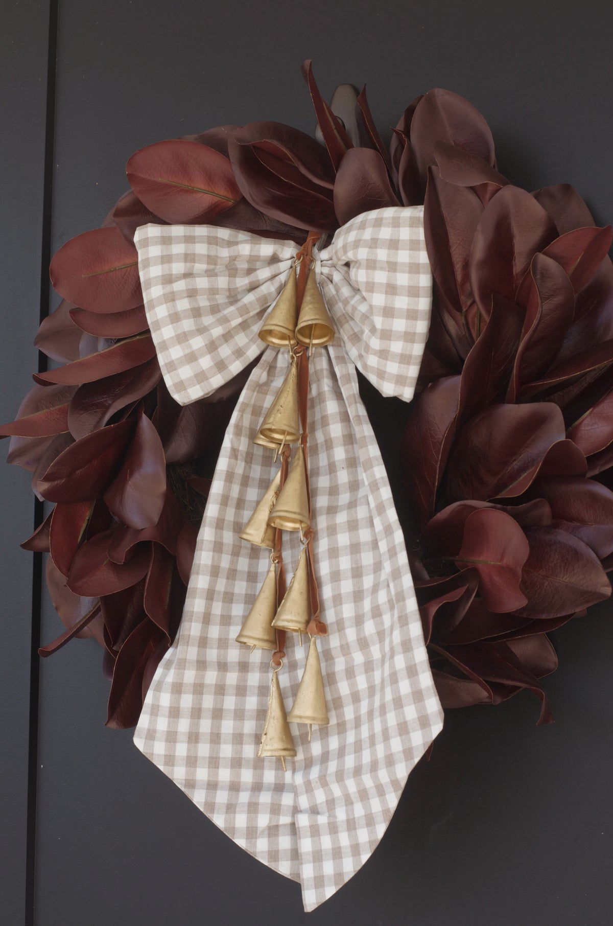 23" Merlot Magnolia Leaf Wreath