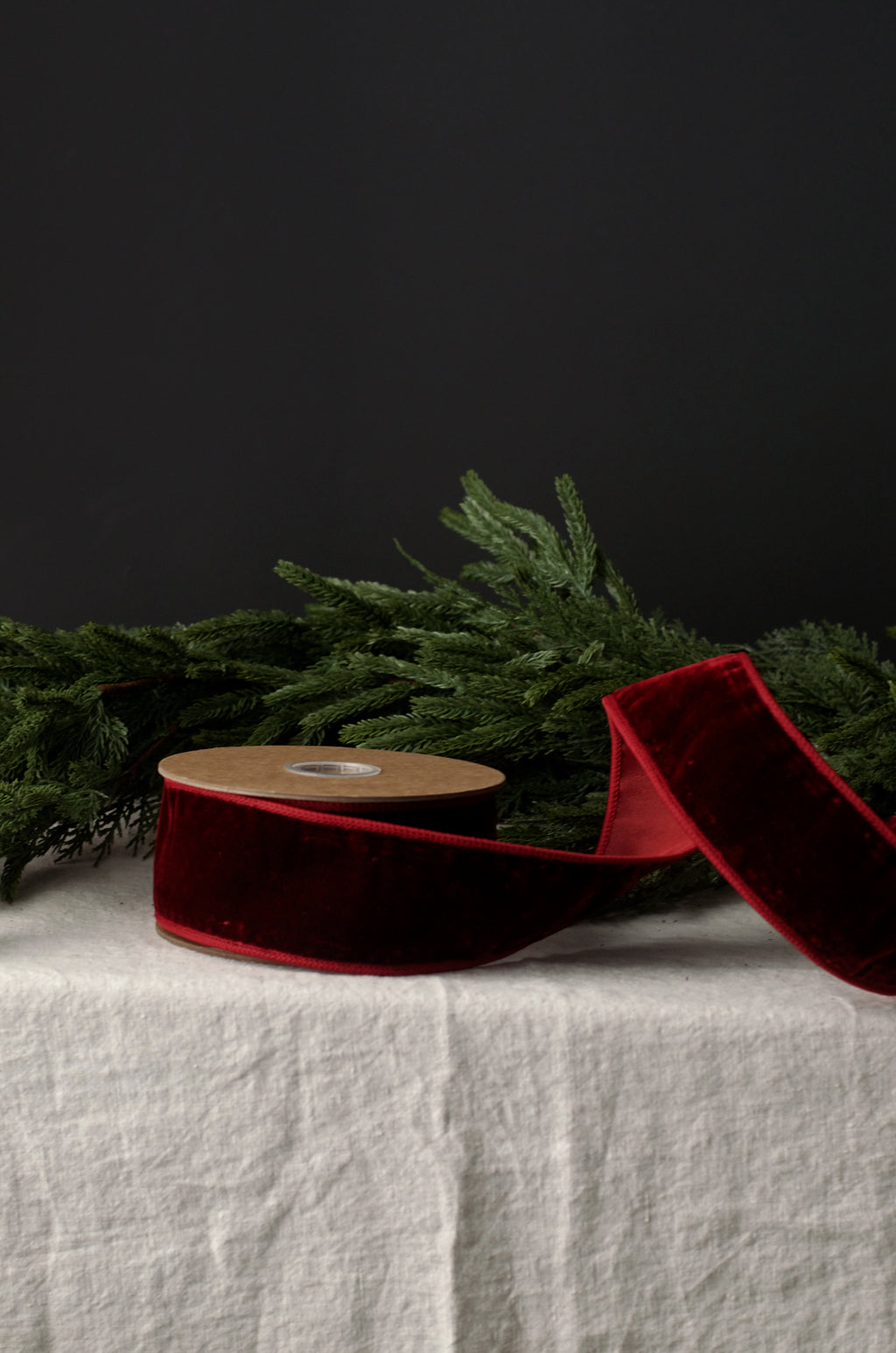 2.5"  Premium Wired Burgundy Velvet Ribbon - 10 yards