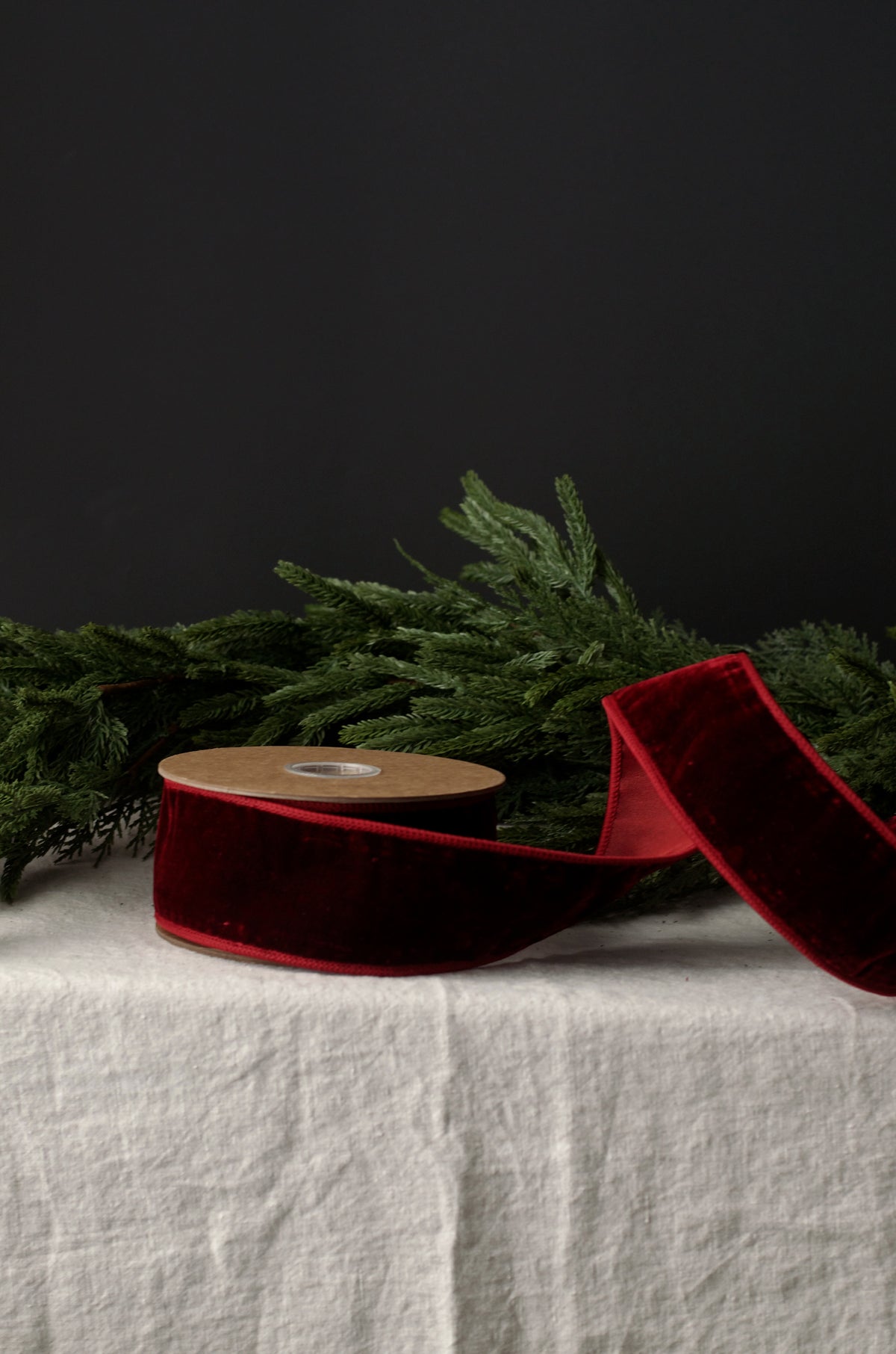2.5"  Premium Wired Burgundy Velvet Ribbon - 10 yards