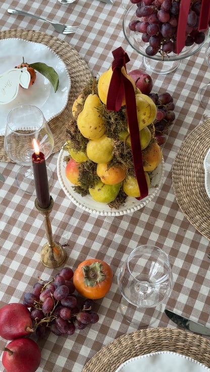 Chestnut Ruffle Gingham Tablecloth