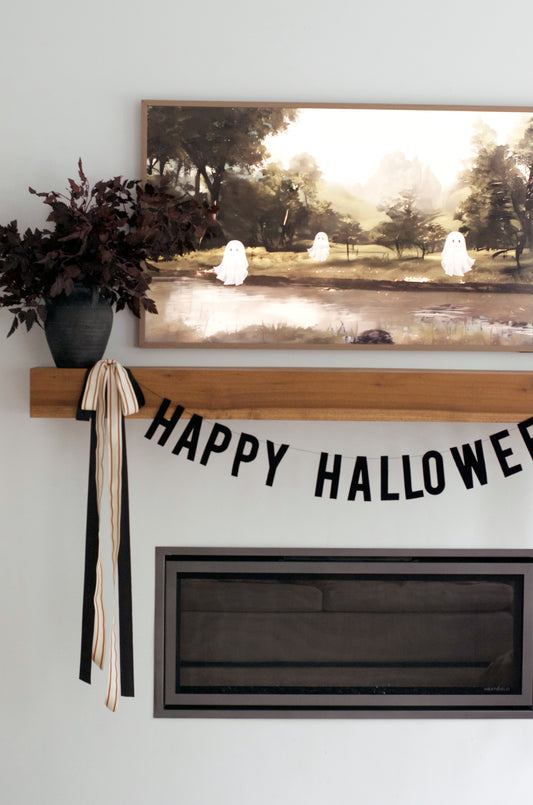 Black Velvet Happy Halloween Garland
