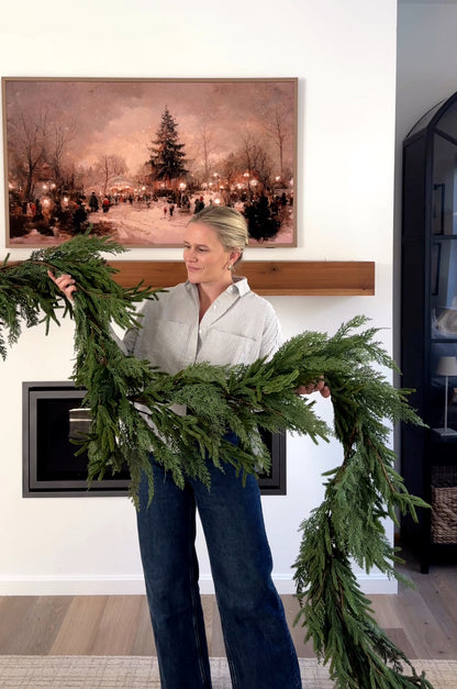 Real Touch Mixed Greenery Garland - Norfolk Pine & Cypress