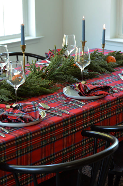 Red Tartan Plaid Tablecloth