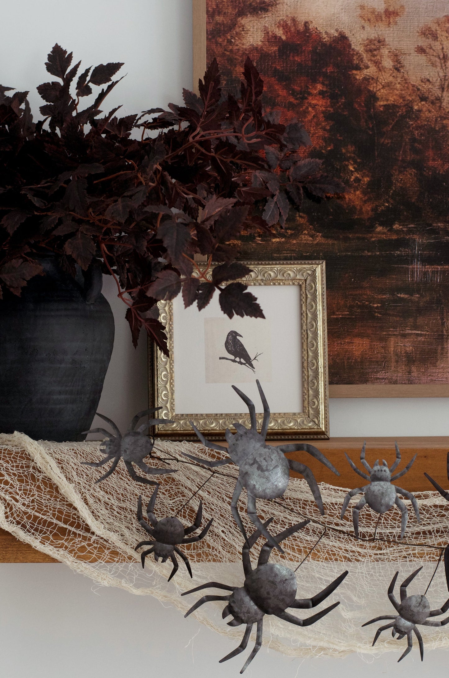 Vintage Crow Framed Art 9”x9”