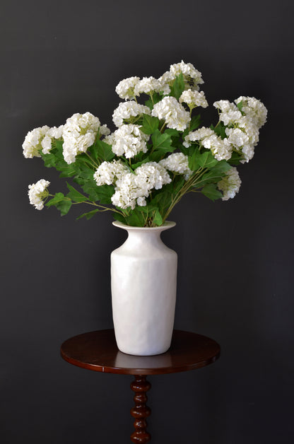 Real Touch White Viburnum Hydrangea Stems 33” (Set of 3)