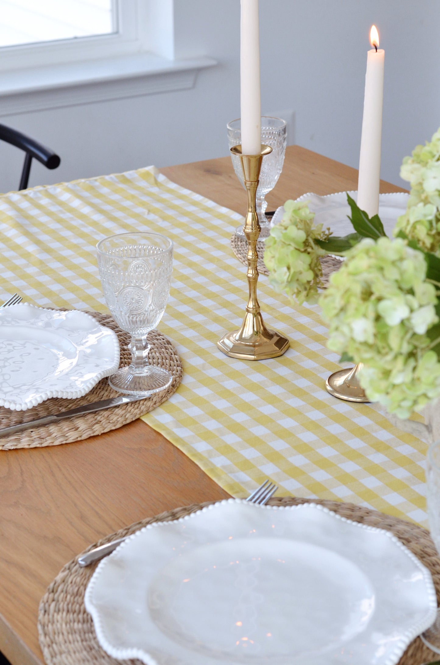 Yellow Gingham Table Runner