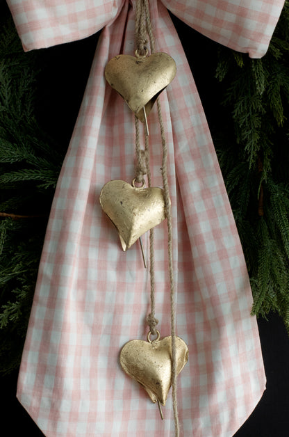 Gold Hanging Heart Bells