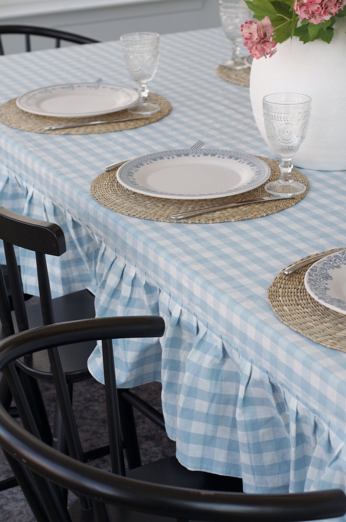Ruffle Gingham Tablecloth
