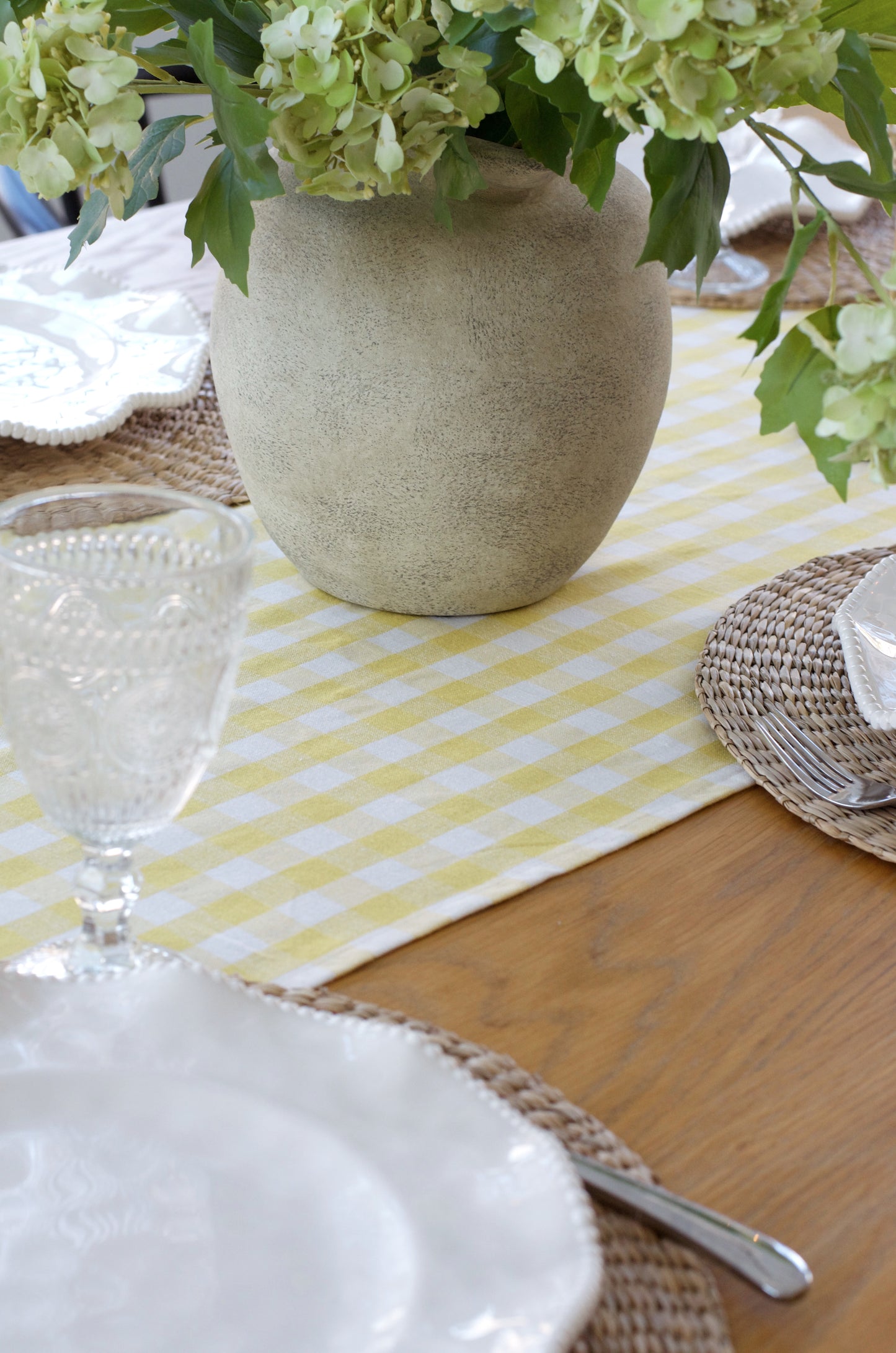 Yellow Gingham Table Runner