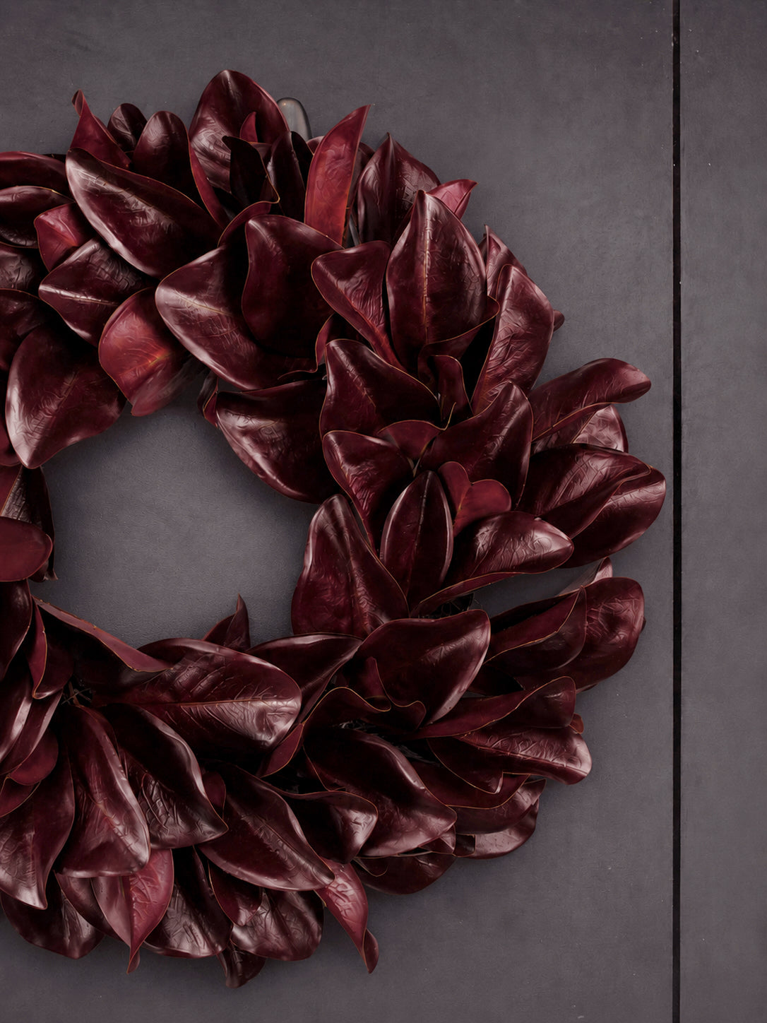 23" Merlot Magnolia Leaf Wreath