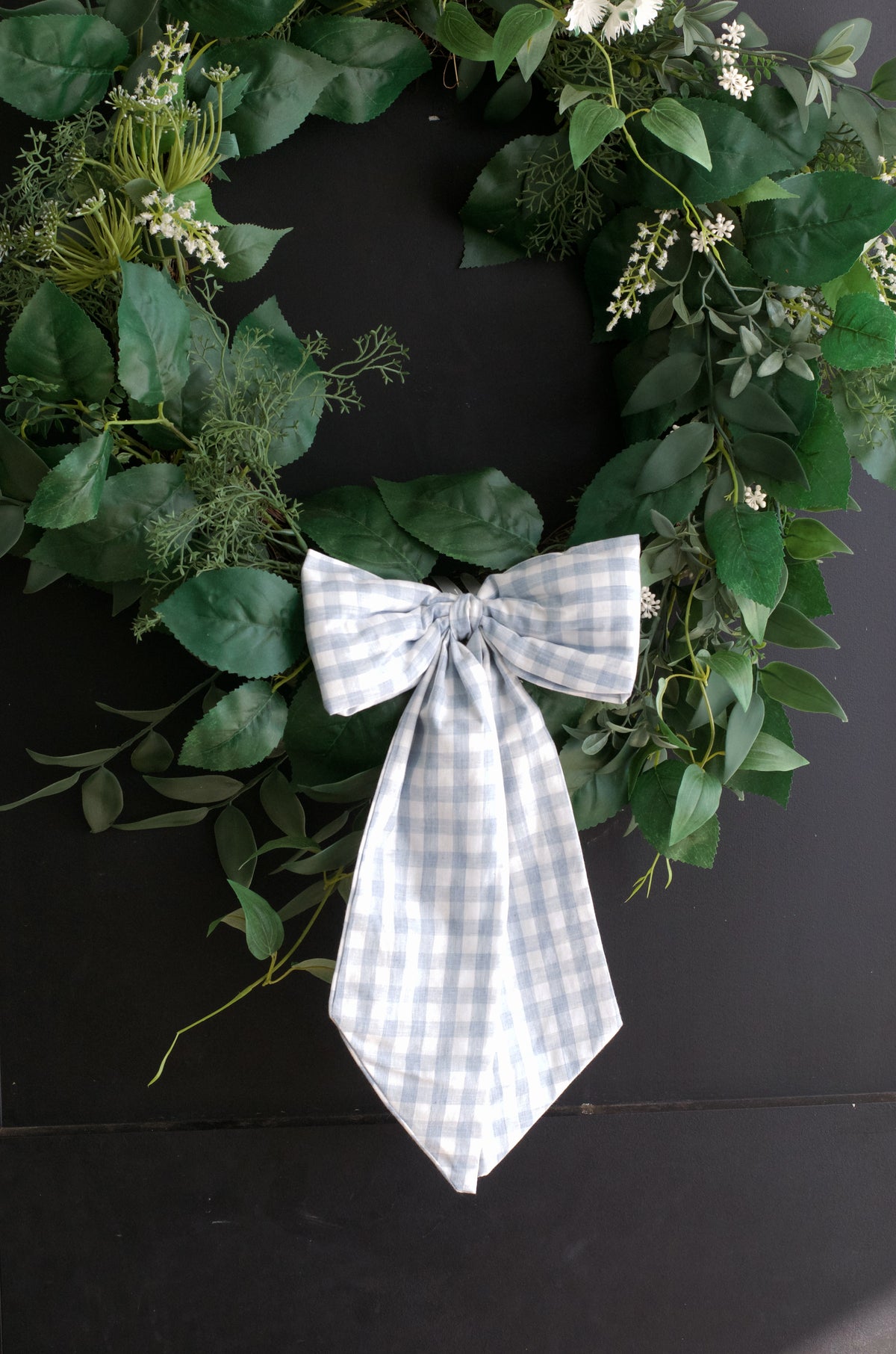 Medium Baby Blue Gingham Bow