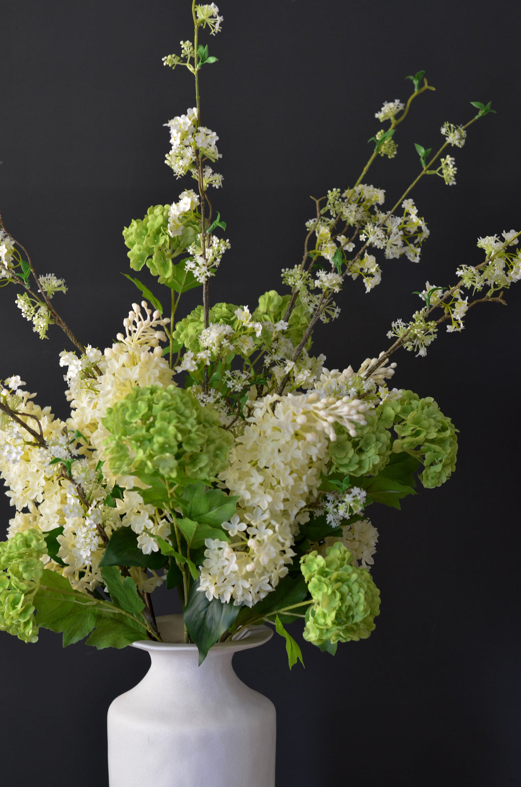 Real Touch Limelight Snowball Viburnum Hydrangea Stems 27” (Set of 3 or 6)