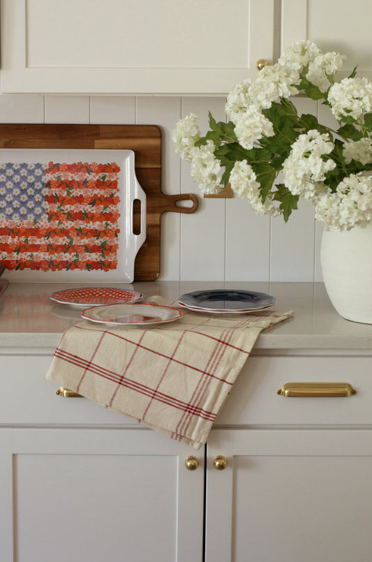 Americana Melamine Serving Platter with Handles