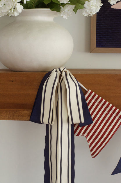 Navy Stripe Double Bow Kit