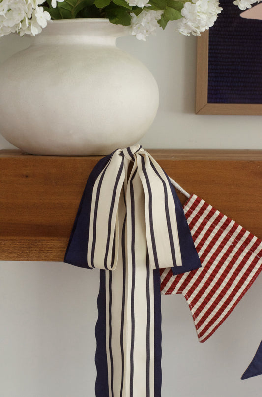 Navy Stripe Double Bow Kit