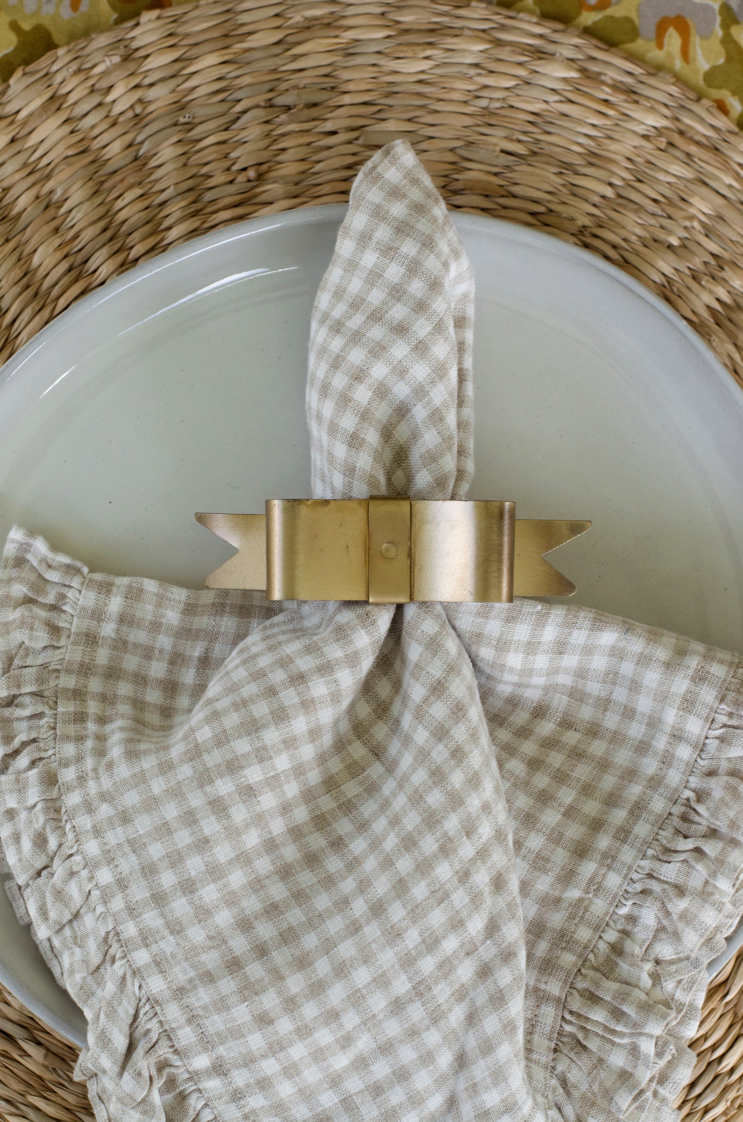 Vintage Gold Bow Napkin Ring (6 pack)