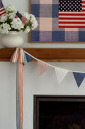 Blue and Red Striped Pennant Garland