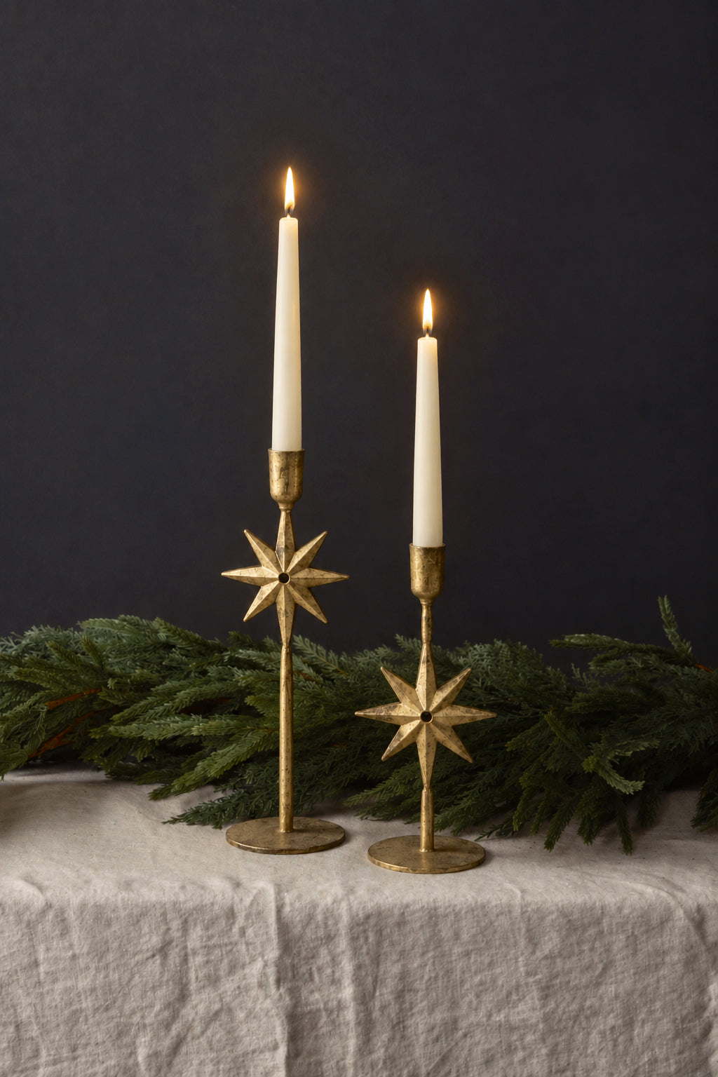 Winter Solstice Taper Holder Pair