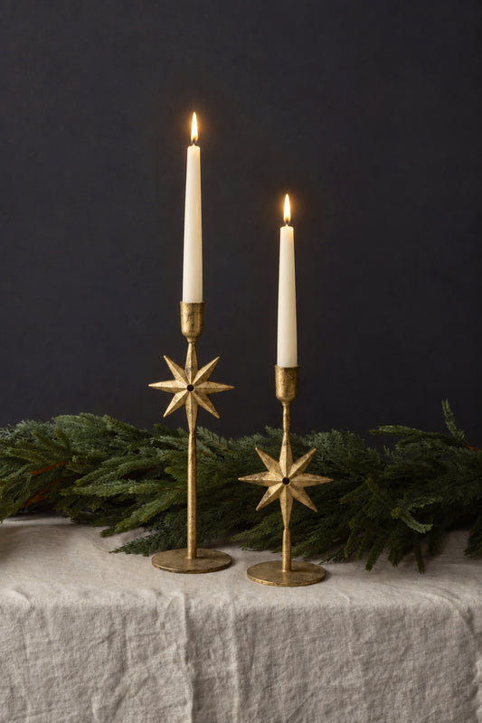 Winter Solstice Taper Holder Pair